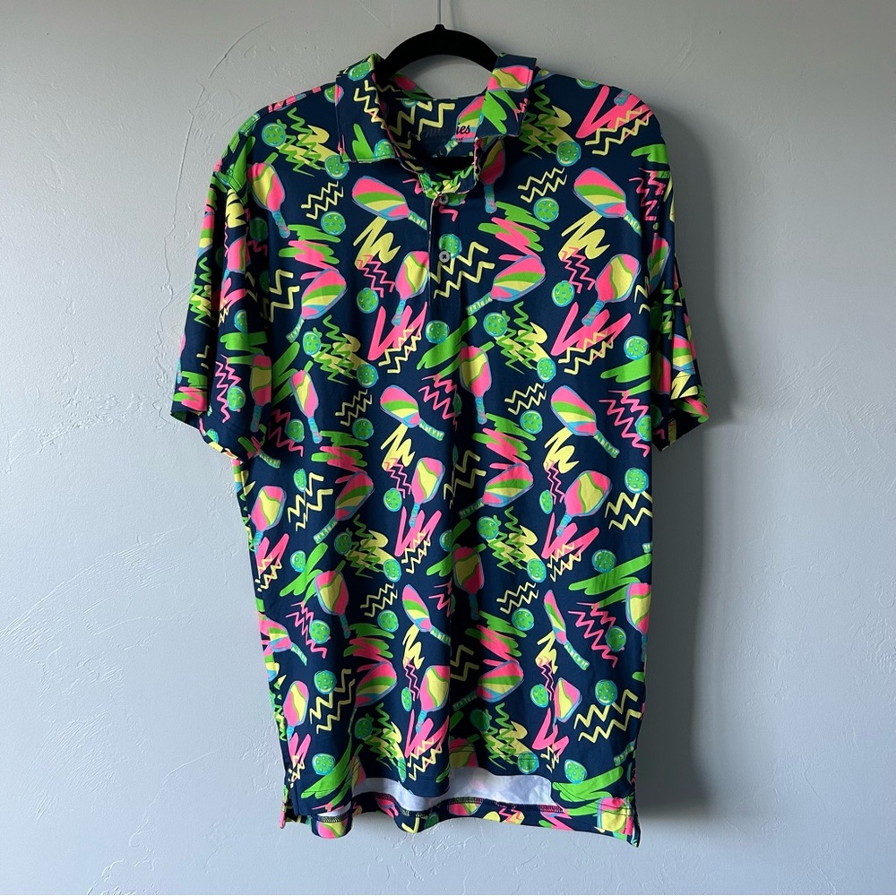 Chubbies The Backhand Winner Navy Pickleball Performance Polo Size Large